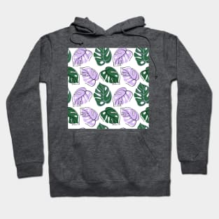 Pattern with monstera leaves Hoodie